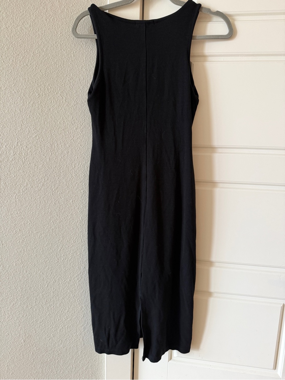 Marine Layer Black Lexi Ribbed Daytime Midi Dress size Medium Tank - Picture 8 of 8